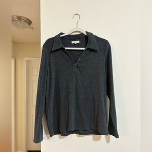 Madewell Plush Ribbed Polo Shirt / LARGE
